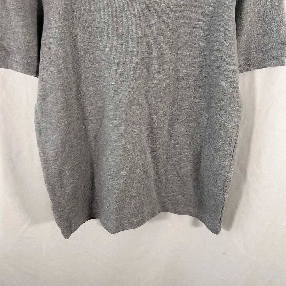 New Old Navy Polo Boys Medium Grey Short Sleeve Collared Cotton Blend